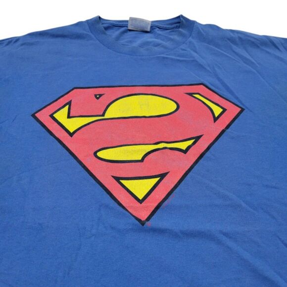Rare Vintage Hanes Shirt Size XL DC Comics Superman Backwards Logo Graphic Print - Picture 3 of 11